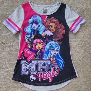 Y2K Monster High Kids Graphic Pajama Tee, Girl Youth Sz 8